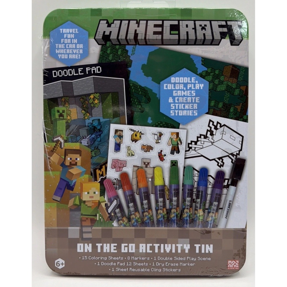 MINECRAFT on the Go Activity Tin 2025 Mojang 715651MCR Brand New / Factory Seald